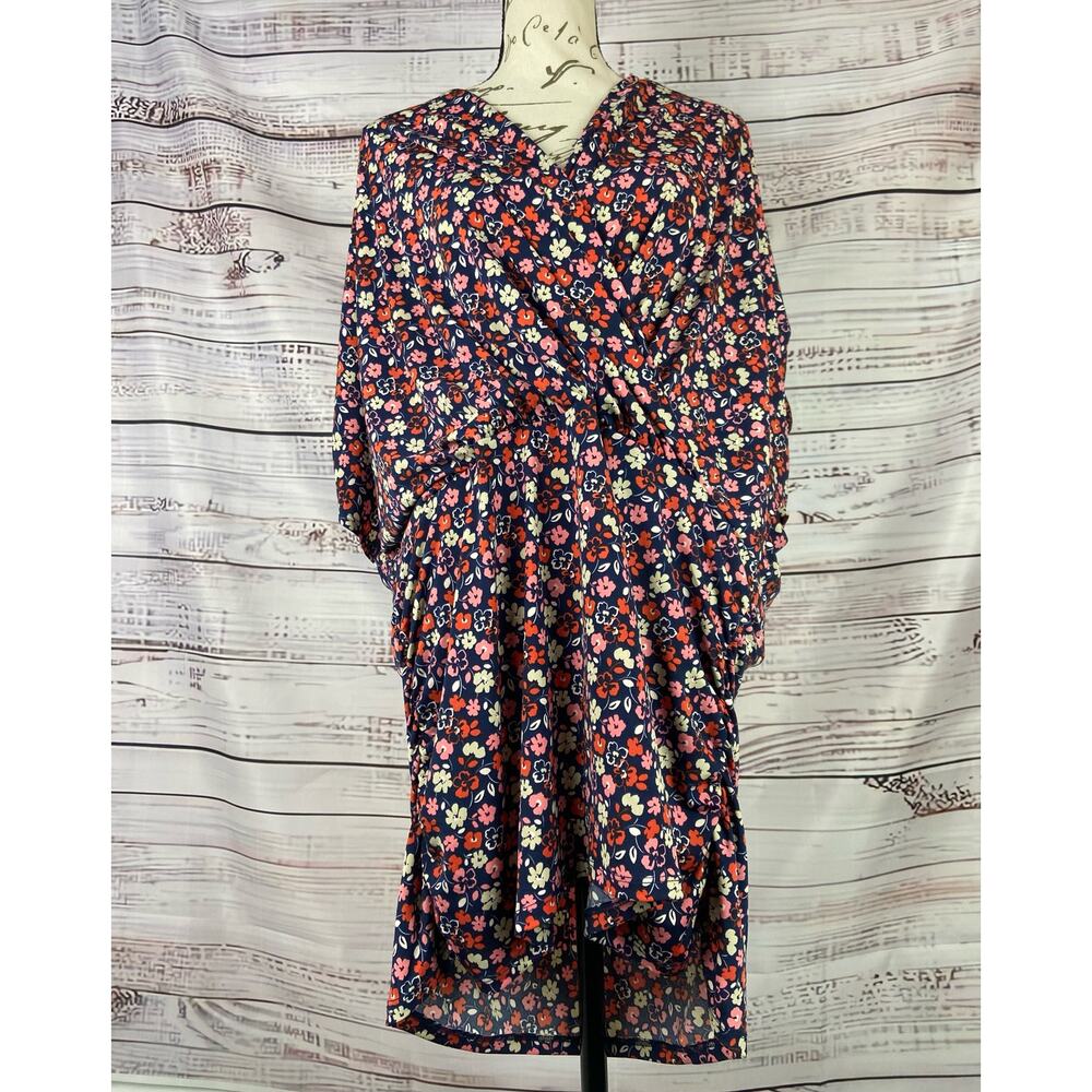 Lane Bryant Faux Wrap Peplum Knit Top Womens 22/24 Long Sleeve V Neck Stretch